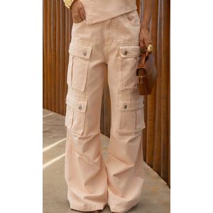 Corset Assimétrico Jeans sem alça - Bege Peach