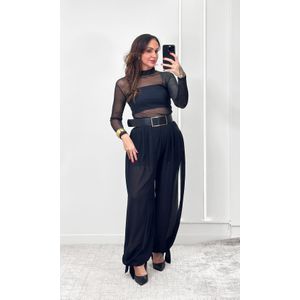 Body Tule Gola Alta - Preto