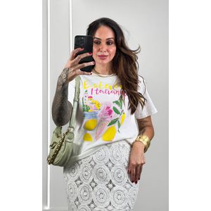 Saia Reta Crochê - Branco