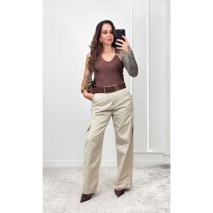 Calça Cargo Reta - Bege