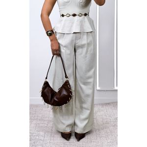Blusa Alfaiataria Peplum - Bege