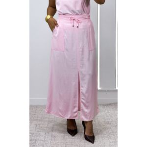 Conjunto Regata e Saia Reta Fenda - Rosa Blush