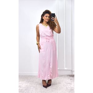 Conjunto Regata e Saia Reta Fenda - Rosa Blush