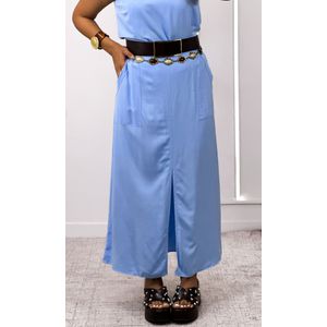 Conjunto Regata e Saia Reta Fenda - Azul Candy