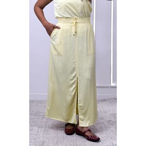 Conjunto Regata e Saia Reta Fenda - Amarelo Manteiga