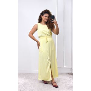 Conjunto Regata e Saia Reta Fenda - Amarelo Manteiga