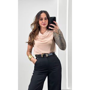 Calça Wide Leg Cinto Maki - Preto