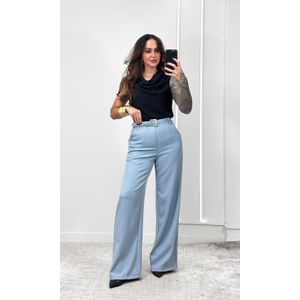 Calça Wide Leg Cinto Maki - Azul