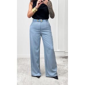 Calça Wide Leg Cinto Maki - Azul