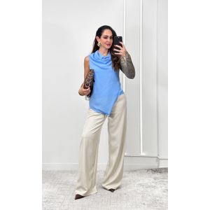 Blusa Gola Degage Botão Atrás - Azul Céu