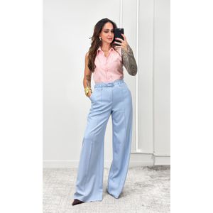 Camisa Cavada Gola Guipir - Rosa Blush