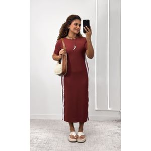 Vestido Malha Track - Terracota
