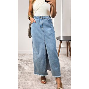 Saia Midi Jeans Astrid - Azul