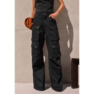 Calça Jeans Cargo Utility - Preto
