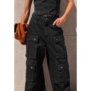 Calça Jeans Cargo Utility - Preto