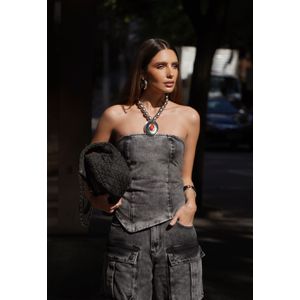 Calça Jeans Cargo Utility - Preto Estonado