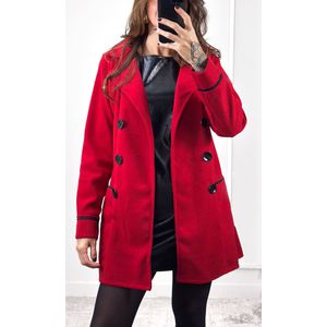 Sobretudo Lã Batida - Vermelho