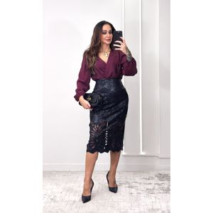 Body Crepe Decote Transpassado - Vinho