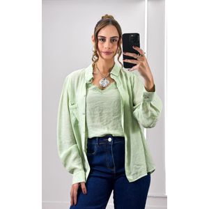 Camisa com Regata Renda - Verde Claro