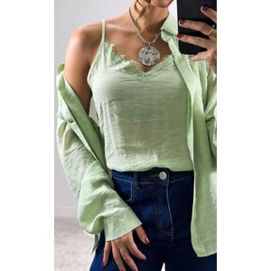 Camisa com Regata Renda - Verde Claro