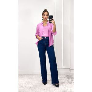 Camisa com Regata Renda - Rosa