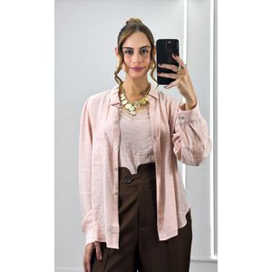 Camisa com Regata Renda - Rosa Chá