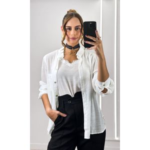 Camisa com Regata Renda - Branco