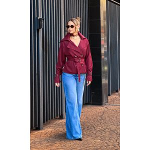 Trench Coat Curto Pellini - Bordô