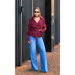 Trench Coat Curto Pellini - Bordô