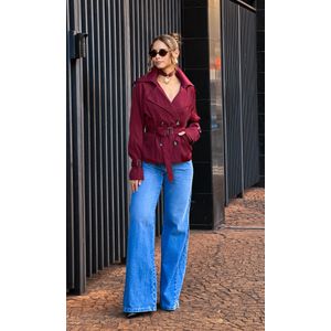 Trench Coat Curto Pellini - Bordô