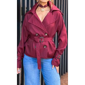 Trench Coat Curto Pellini - Bordô