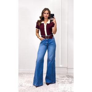 Blusa Polo Tricô Modal - Bordô