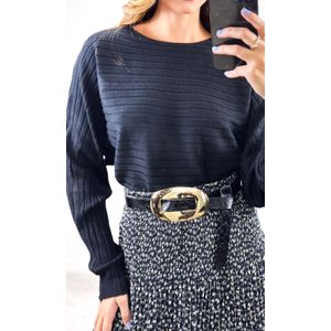 Saia Plissada Camadas Liberty - Preto