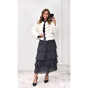 Saia Plissada Camadas Liberty - Preto
