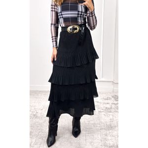 Body Tule Gola Alta Xadrez Burberry - Preto/Off