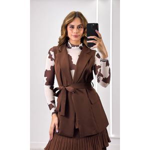 Saia Plissada Camadas - Marrom