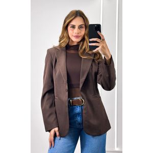 Blazer Alfaiataria Mônica - Marrom