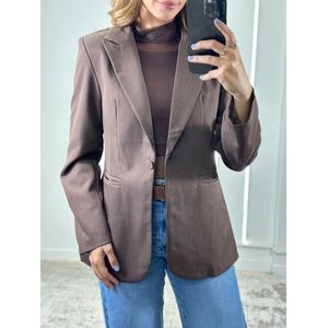 Blazer Alfaiataria Mônica - Marrom