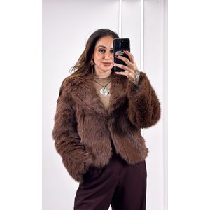 Casaco com Pelos - Marrom