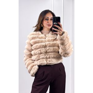 Jaqueta Puffer Pelúciada - Bege