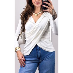 Blusa Malha Drapeada - Off