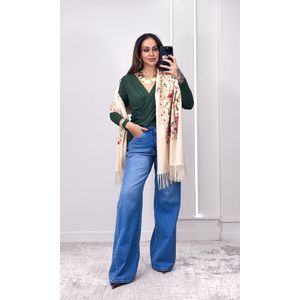 Blusa Malha Drapeada - Verde Escuro