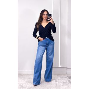 Blusa Malha Drapeada - Preto