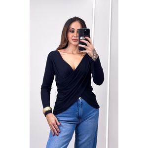 Blusa Malha Drapeada - Preto