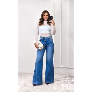 Body Tule Gola Alta - Branco