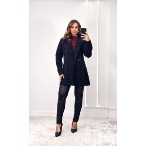 Calça Skinny Resinada Cinto Strass - Preto