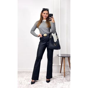 Calça Flare Resinada Geovanna - Preto