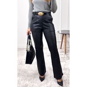 Calça Flare Resinada Geovanna - Preto