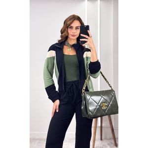 Conjunto Sport Jaqueta e Calça - Verde/Preto