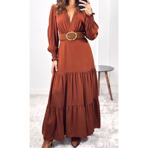 Vestido Linho com Manga Liberty - Caramelo